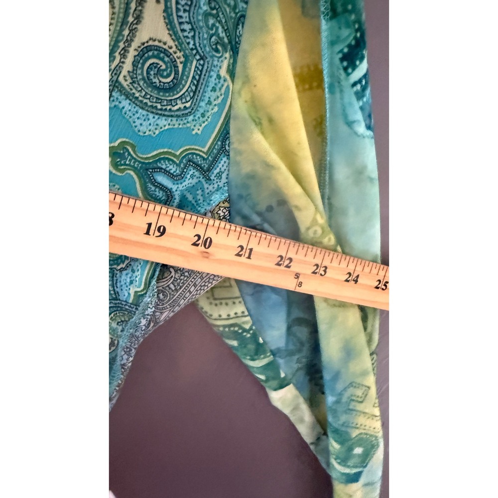 Jaipur Womens‎ Y2K Mesh Paisley Tie Dye Zip Up Hoodie Lace Rosette Turquoise L - Picture 6 of 9